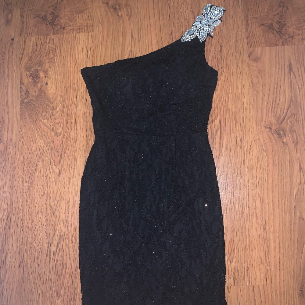 City Studio one-shoulder homecoming mini dress